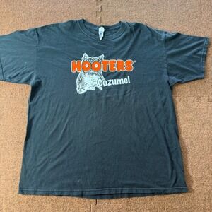 Hooters Cozumel Mexico Graphic T-Shirt Mens XL Black Delightfully‎ Tacky Slogan